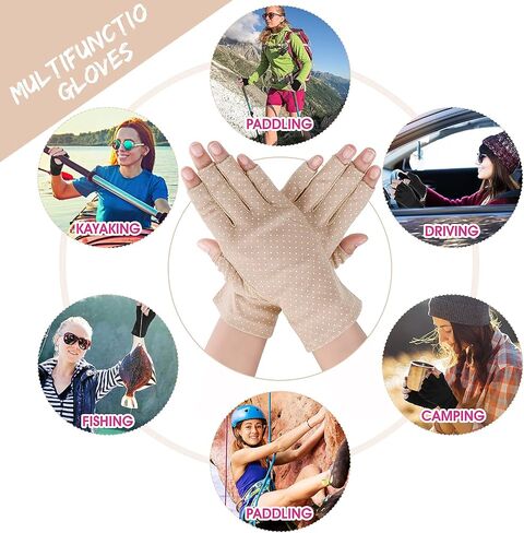Yolev 3 Pairs Sunblock Fingerless Gloves for Women Non-slip UV Sun Protection Gloves Driving Gloves for Summer Outdoor in Saudi Arabia