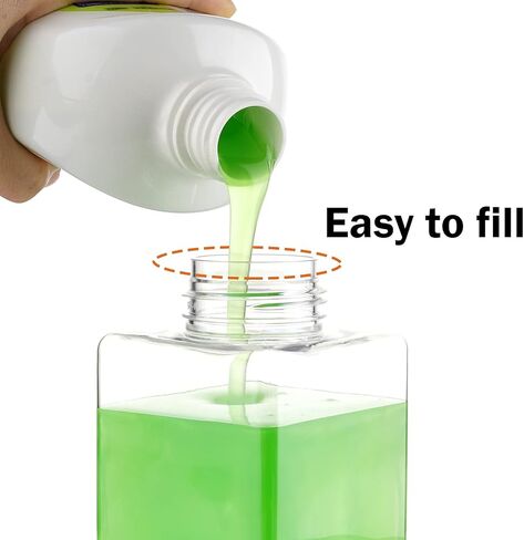 موزع صابون رغوي من هيثيو، 3 قطع، 450 مل/15.2 أونصة، زجاجة مضخة يد بلاستيكية قابلة لإعادة الملء لصابون سائل وشامبو وغسول الجسم (شفاف) in Kuwait