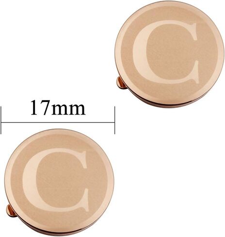 HAWSON Button Covers for Men - Silver Rose Gold Personalized Cufflinks for Men Button Cover Cufflinks for Wedding and Formal Event Accessories Alphabet Initials A-Z in Saudi Arabia