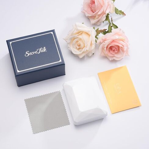 اقراط حلقية للنساء من مويسانيت بوزن 1.44 قيراط، اقراط مطلية بالذهب الابيض عيار 18 قيراط مع شهادة الاصالة in Kuwait