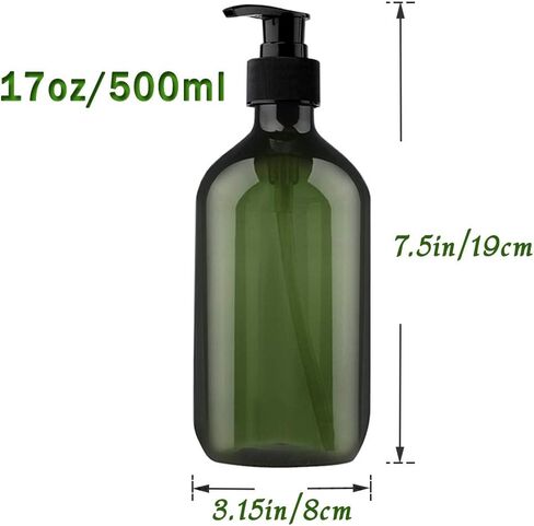 6 عبوات من زجاجات المضخة 17 اونصة/500 مل، زجاجات لوشن بلاستيكية فارغة، زجاجات توزيع شفافة قابلة لاعادة الملء لغسل الجسم والشامبو ولوشن التدليك والجل in Kuwait