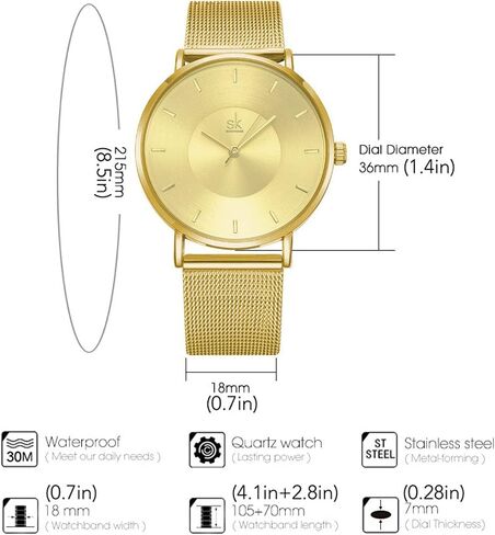 SHENGKE Simple Watches Analog Mesh Watches for Women Stainless Steel Band reloj de Mujer Gift for Anniversary in Kuwait