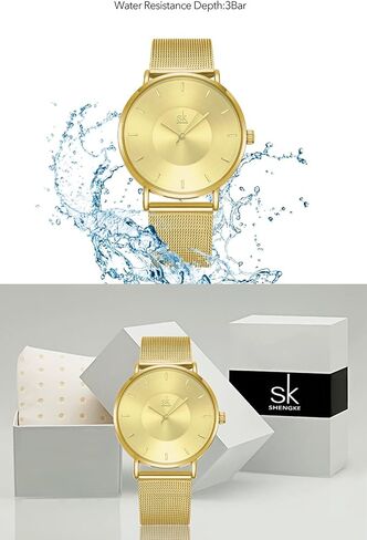 SHENGKE Simple Watches Analog Mesh Watches for Women Stainless Steel Band reloj de Mujer Gift for Anniversary in Kuwait
