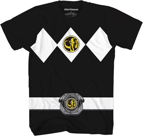 Mighty Morphin Power Rangers Red Blue Yellow Pink Green Black White Blue Costume T-Shirt in Kuwait