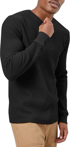Hat and Beyond Mens Heavyweight Thermal Shirts Long Sleeve Cotton Crew Neck Cold Big Tall Tops in Kuwait