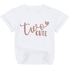 اثنين من ملابس عيد الميلاد الثاني اللطيفة للفتيات الصغيرات من QLIPIN، قمصان قصيرة الأكمام لعيد الميلاد الثاني بعمر عامين in Kuwait