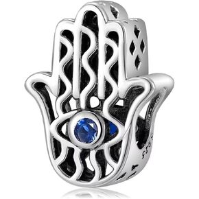 Evil Eye Charms Beads for Pandora Charms Bracelets 925 Sterling Silver Hamsa Hand Lucky Charms Beads Jewelry Gifts for Women Bracelet&Necklace in Saudi Arabia