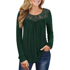 Ahlaray Women's Plus Size Summer Tops Short Sleeve Shirts Lace Pleated Tunic Tops Blouses M-4XL in Kuwait