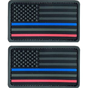 2 Pieces 2x3.5" Soft 3D PVC Rubber US USA American Flag Patch (Deset)
