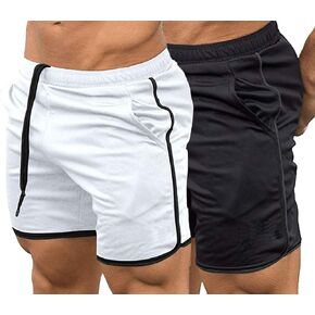 EVERWORTH Men's Gym Workout Boxing Shorts Running Short Pants Fitted Training Bodybuilding Jogger Short