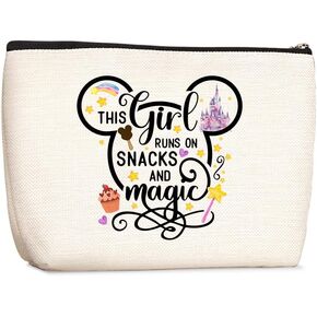 Cartoon Mouse Cute Mouse Themed Gifts Cosmetic Bag for Women Teen Girls Birthday This Girl Runs On Snacks Makeup Bag Funny Anime Pouch Travel Bags Skincare Toiletry Bag Makeup Bag Anime Gifts