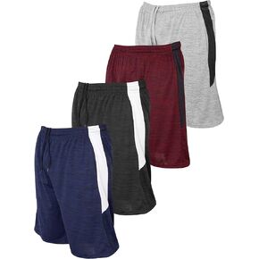 Reset Gym Shorts for Men, Mens Athletic Shorts with Pockets Mens Workout Running Shorts Dri-Fit Color Block Mesh 4 Pack in Kuwait