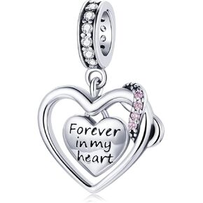 PANPOKI 925 Sterling Silver Dangle Pendant Bead, Christmas Halloween Birthday Valentine's Day Mother's Day Gifts for Women Bracelet&Necklace, Italian Style Charms Beads fit for Dangle Pendant Bead