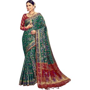 ساري نسائي من Elina fashion من الحرير المنسوج من Banarasi Kanjivaram مع بلوزة غير مخيطة in Saudi Arabia