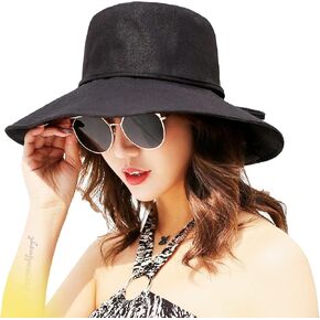 ASSQI Women Bucket Hat Summer Beach Sun Hats for Women UPF Woman Foldable Floppy Travel Packable UV Hat Cotton Wide Brim Hat in Kuwait