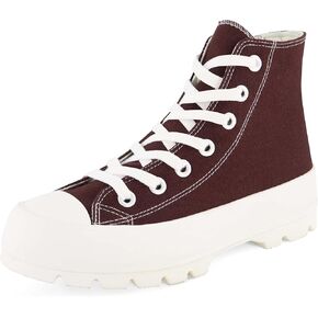 CUSHIONAIRE Women's Vespa high top Canvas Sneaker +Memory Foam and Side Zipper, Chocolate 6.5 in Saudi Arabia