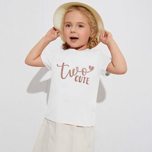 اثنين من ملابس عيد الميلاد الثاني اللطيفة للفتيات الصغيرات من QLIPIN، قمصان قصيرة الأكمام لعيد الميلاد الثاني بعمر عامين in Kuwait