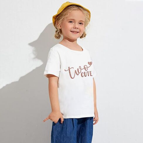 اثنين من ملابس عيد الميلاد الثاني اللطيفة للفتيات الصغيرات من QLIPIN، قمصان قصيرة الأكمام لعيد الميلاد الثاني بعمر عامين in Kuwait