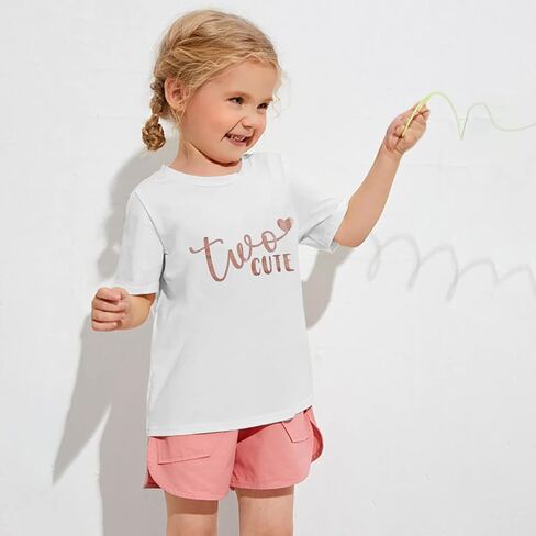 اثنين من ملابس عيد الميلاد الثاني اللطيفة للفتيات الصغيرات من QLIPIN، قمصان قصيرة الأكمام لعيد الميلاد الثاني بعمر عامين in Kuwait