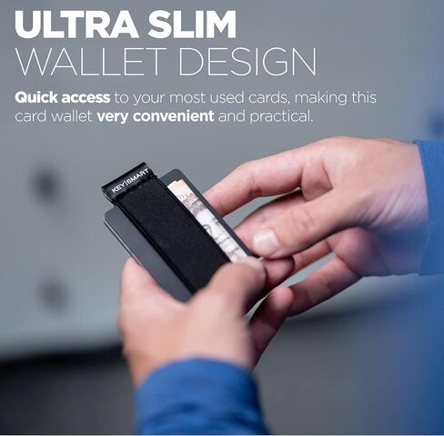 كي سمارت - حزام محفظة مطاطي للحفاظ على بطاقاتك واموالك اكثر امانا - حزام نقود قابل للتمدد وبسيط للرجال والنساء - محفظة بشريط مطاطي للبطاقات والرخصة والنقود (اسود)، اسود، اسود in Kuwait
