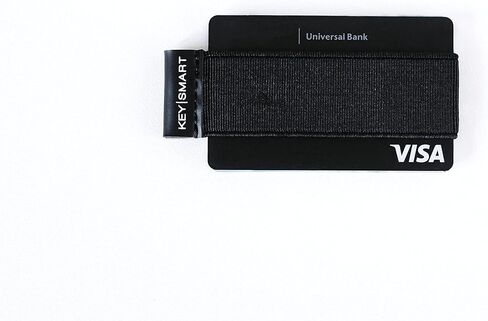 كي سمارت - حزام محفظة مطاطي للحفاظ على بطاقاتك واموالك اكثر امانا - حزام نقود قابل للتمدد وبسيط للرجال والنساء - محفظة بشريط مطاطي للبطاقات والرخصة والنقود (اسود)، اسود، اسود in Kuwait