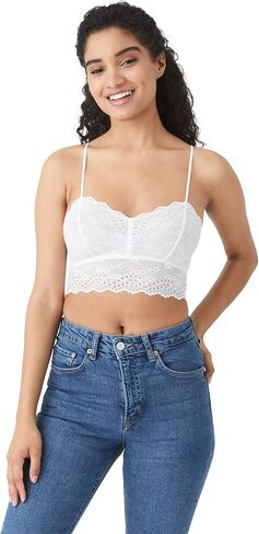 b.tempt'd by Wacoal Women's Inspired Eyelet Bralette, White, Medium in Kuwait