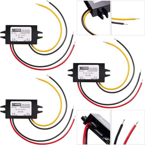 Weewooday 3 Pieces Direct Current Converter 12v to 5v 3a 15w Power Adapter in Saudi Arabia