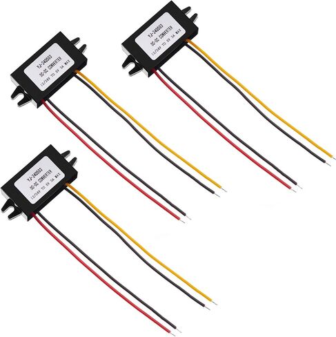 Weewooday 3 Pieces Direct Current Converter 12v to 5v 3a 15w Power Adapter in Saudi Arabia