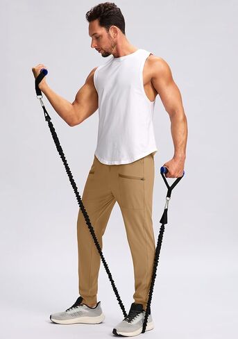 G Gradual Men's Joggers Pants with Zipper Pockets Stretch Sweatpants Athletic Track Pants for Men Workout Running Gym in Kuwait