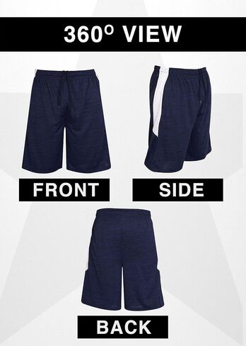 Reset Gym Shorts for Men, Mens Athletic Shorts with Pockets Mens Workout Running Shorts Dri-Fit Color Block Mesh 4 Pack in Kuwait