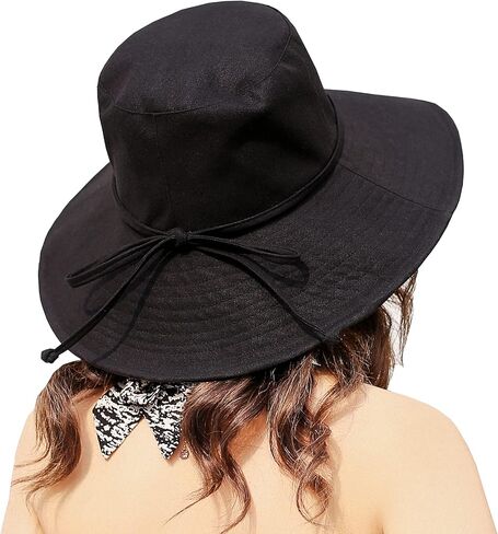 ASSQI Women Bucket Hat Summer Beach Sun Hats for Women UPF Woman Foldable Floppy Travel Packable UV Hat Cotton Wide Brim Hat in Kuwait