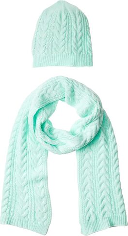Amazon Essentials Women's Cable Knit Hat and Scarf Set in Kuwait