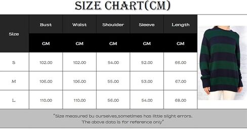 Women Y2K Striped Sweater Knit Oversized Long Sleeve Pullover Sweaters 90S Harajuku Preppy E-Girl Streetwear in Kuwait