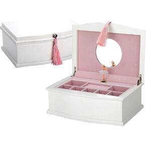 Reed & Barton Ballerina Musical Jewelry Box, 5.65 LB, White