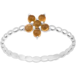 925 Sterling Silver 0.25 Ctw Natural Gemstone Birthstone Stackable Women Wedding Ring (Round 2 MM)