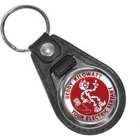 Brotherhood Reddy Kilowatt Your Electric Servant Patch Collectables Seal Vintage Style Round Keychain Key Ring for Men Heavy Duty Car Keyring for Men and Women, أسود, S in Kuwait