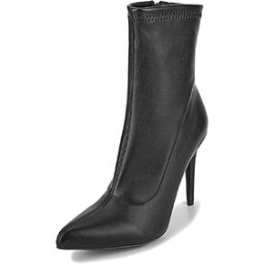 CAMSSOO Women's Stylish Ankle Boots Sexy Pointed Toe Stiletto High Heels Boots Comfy Mid Calf Booties