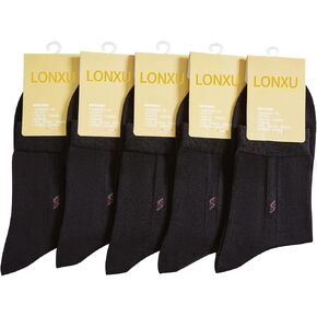 Lonxu 5-Pack Mens Silk Socks Free p&p Black White Gray Blue__Fit All Seasons…