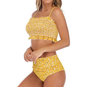 بدلة سباحة نسائية من MOSHENGQI مكشكشة ذات أكتاف مكشوفة in Kuwait