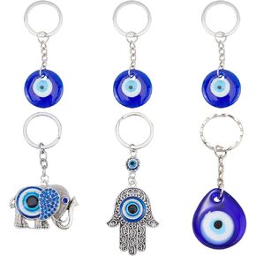 PH PandaHall 6 Pack Evil Eye Key Chain Keyring Set Turkish Hand of Fatima Hamsa Keyring, Owl, Elephant Good Luck Charm Good Luck Keychain Gift for Xmas Halloween Easter Ramadan Decoration in Saudi Arabia