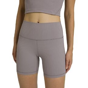 Colorfulkoala Women's Dreamlux Ribbed High Waisted Yoga Shorts 6" Inseam Workout Tights in Kuwait