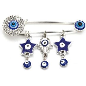 FADBBW Muslim AllahTurkish Evil Eye Hamsa Hand of Fatima Brooch Pins Jewelry Gift