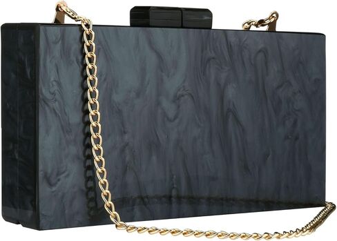 YYW Acrylic Clutch Purses for Women Wedding : Multicolor Evening Crossbody Bag Marbling Handbags with Detachable Chain in Kuwait