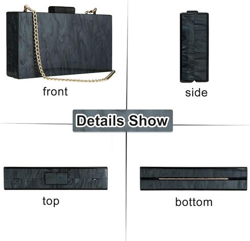 YYW Acrylic Clutch Purses for Women Wedding : Multicolor Evening Crossbody Bag Marbling Handbags with Detachable Chain in Kuwait