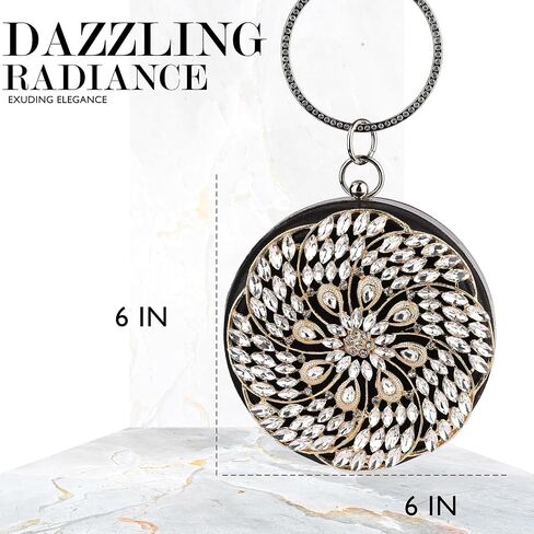 Olixi Round Ball Clutch Purse for Women Evening Glitter Luxury Bag Tassel Handbag for Wedding Party Prom Formal in Saudi Arabia