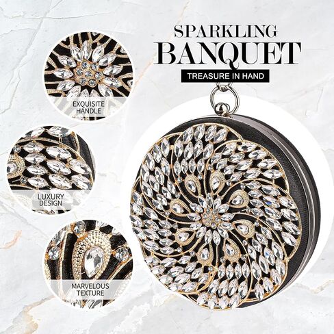 Olixi Round Ball Clutch Purse for Women Evening Glitter Luxury Bag Tassel Handbag for Wedding Party Prom Formal in Saudi Arabia