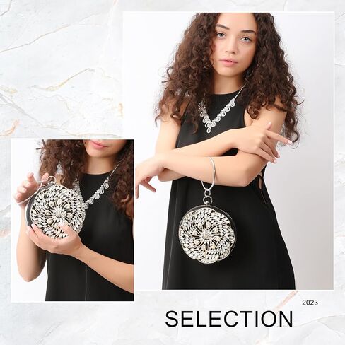 Olixi Round Ball Clutch Purse for Women Evening Glitter Luxury Bag Tassel Handbag for Wedding Party Prom Formal in Saudi Arabia