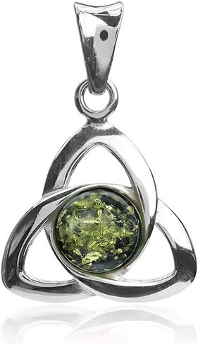 Ian and Valeri Co. Green Amber Sterling Silver Celtic Pendant (31317pgr) in Saudi Arabia