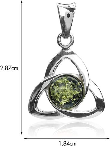 Ian and Valeri Co. Green Amber Sterling Silver Celtic Pendant (31317pgr) in Saudi Arabia