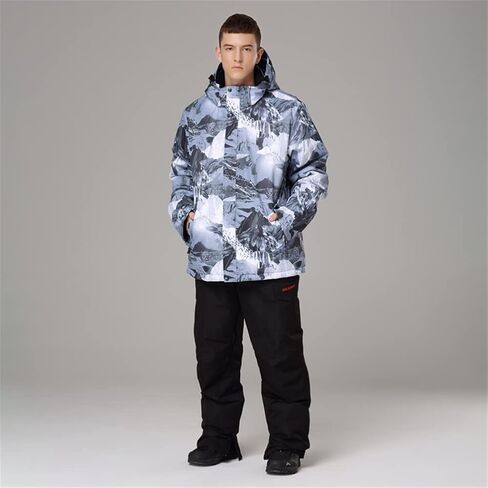 YEEFINE Men's Ski Suit Waterproof Snowsuit Winter Ski Jacket and Pants Set Outdoor Warm Snow Snowboard Suit in Kuwait